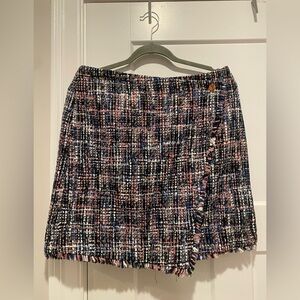 LOFT Blue and Pink Tweed Skirt NWT